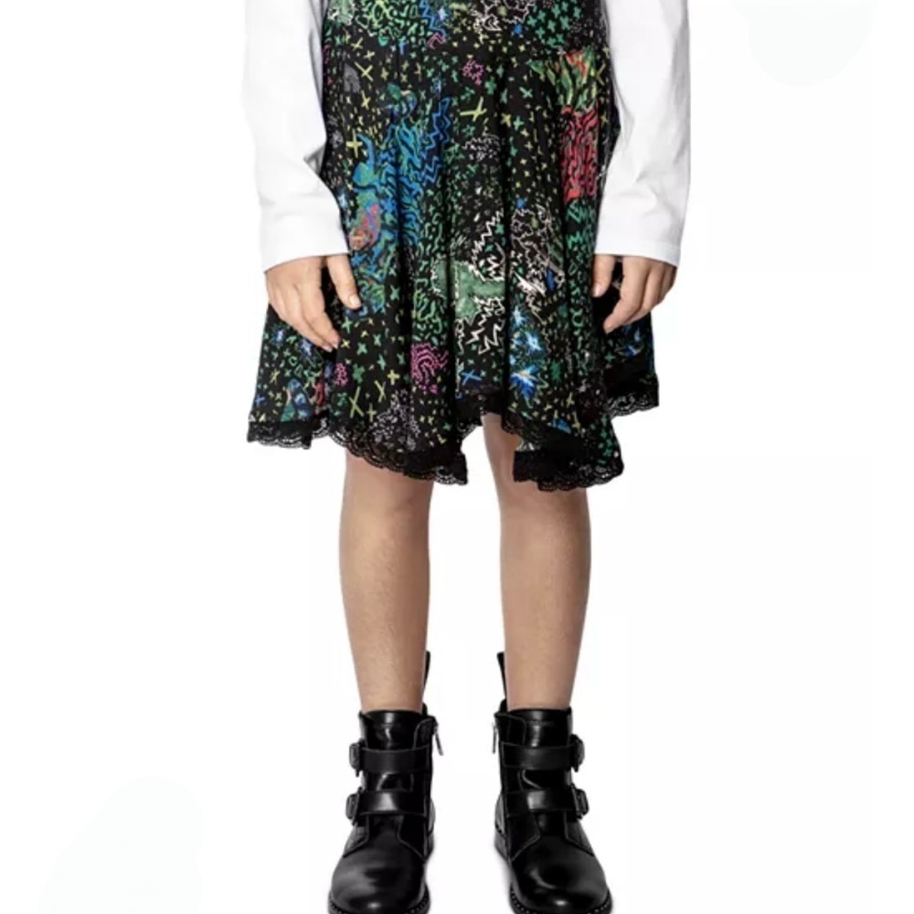 Girls Zadig & Voltaire Alexa Printed Asymmetrical Skirt